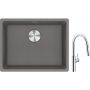Franke Maris MRG 110-52 zlewozmywak 55x43 cm Fragranite kamienny szary z baterią kuchenną Pescara L Slide-In chrom (1250687254, 1150538940) zdj.1