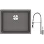Franke Maris MRG 110-52 zlewozmywak 55x43 cm Fragranite kamienny szary z baterią kuchenną Sentinel chrom (1250687254, 1150029591) zdj.1