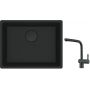 Franke Maris MRG 110-52 zlewozmywak 52x40 cm Fragranite czarny mat z baterią kuchenną Atlas czarna stal szlachetna (1250697759, 1150550427) zdj.1