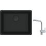 Franke Maris MRG 110-52 zlewozmywak 52x40 cm Fragranite czarny mat z baterią kuchenną Atlas stal szlachetna (1250697759, 1150521439) zdj.1