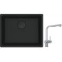 Franke Maris MRG 110-52 zlewozmywak 52x40 cm Fragranite czarny mat z baterią kuchenną Atlas Neo Sensor stal szlachetna (1250697759, 1150625523) zdj.1