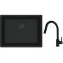 Franke Maris MRG 110-52 zlewozmywak 52x40 cm Fragranite czarny mat z baterią kuchenną Lina onyx (1250697759, 1150626055) zdj.1