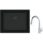 Franke Maris MRG 110-52 zlewozmywak 52x40 cm Fragranite czarny mat z baterią kuchenną Lina chrom (1250697759, 1150693228) zdj.1