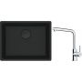 Franke Maris MRG 110-52 zlewozmywak 52x40 cm Fragranite czarny mat z baterią kuchenną Lina chrom (1250697759, 1150712420) zdj.1