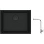 Franke Maris MRG 110-52 zlewozmywak 52x40 cm Fragranite czarny mat z baterią kuchenną Sirius Side chrom (1250697759, 1150668280) zdj.1