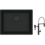 Franke Maris MRG 110-52 zlewozmywak 52x40 cm Fragranite czarny mat z baterią kuchenną Vital Semi-Pro czarny mat/stal (1250697759, 1200621313) zdj.1