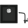 Franke Maris MRG 110-37 zlewozmywak 40x37 cm Fragranite czarny mat z baterią kuchenną Atlas czarna stal szlachetna (1250687248, 1150550427) zdj.1