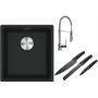 Franke Maris MRG 110-37 zlewozmywak 40x37 cm Fragranite czarny mat z baterią kuchenną Coxy chrom (1250687248, 1150159732) zdj.1