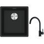 Franke Maris MRG 110-37 zlewozmywak 40x37 cm Fragranite czarny mat z baterią kuchenną Lina onyx (1250687248, 1150626020) zdj.1