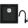 Franke Maris MRG 110-37 zlewozmywak 40x37 cm Fragranite czarny mat z baterią kuchenną Lina onyx (1250687248, 1150626055) zdj.1