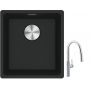 Franke Maris MRG 110-37 zlewozmywak 40x37 cm Fragranite czarny mat z baterią kuchenną Pescara L Slide-In chrom (1250687248, 1150538940) zdj.1