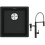 Franke Maris MRG 110-37 zlewozmywak 40x37 cm Fragranite czarny mat z baterią kuchenną Vital Semi-Pro czarny mat/stal (1250687248, 1200621313) zdj.1