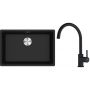 Franke Maris MRG 110-62 zlewozmywak 62x40 cm Fragranite onyx z baterią kuchenną Lina czarny mat (1250687257, 1150626019) zdj.1