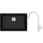 Franke Maris MRG 110-62 zlewozmywak 62x40 cm Fragranite onyx z baterią kuchenną Lina biały polarny (1250687257, 1150626024) zdj.1