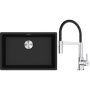 Franke Maris MRG 110-62 zlewozmywak 62x40 cm Fragranite onyx z baterią kuchenną Lina chrom/czarny (1250687257, 1150626085) zdj.1