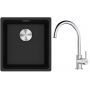 Franke Maris MRG 110-37 zlewozmywak 40x37 cm Fragranite onyx z baterią kuchenną Lina chrom (1250687249, 1150693228) zdj.1