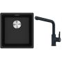 Franke Maris MRG 110-37 zlewozmywak 40x37 cm Fragranite onyx z baterią kuchenną Urban czarny mat (1250687249, 1150627523) zdj.1