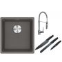 Franke Maris MRG 110-37 zlewozmywak 40x37 cm Fragranite kamienny szary z baterią kuchenną Coxy chrom (1250687250, 1150159732) zdj.1