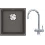 Franke Maris MRG 110-37 zlewozmywak 40x37 cm Fragranite kamienny szary z baterią kuchenną Eos stal szlachetna (1250687250, 1200179979) zdj.1