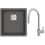 Franke Maris MRG 110-37 zlewozmywak 40x37 cm Fragranite kamienny szary z baterią kuchenną Eos stal szlachetna (1250687250, 1150590045) zdj.1