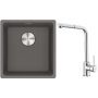 Franke Maris MRG 110-37 zlewozmywak 40x37 cm Fragranite kamienny szary z baterią kuchenną Sirius Side chrom (1250687250, 1150668280) zdj.1