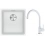 Franke Maris MRG 110-37 zlewozmywak 40x37 cm Fragranite z baterią kuchenną Lina biały polarny (1250687251, 1150626024) zdj.1