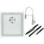 Franke Maris MRG 110-37 zlewozmywak 40x37 cm Fragranite biały polarny z baterią kuchenną Lina chrom/biały (1250687251, 1150626088) zdj.1