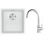 Franke Maris MRG 110-37 zlewozmywak 40x37 cm Fragranite biały polarny z baterią kuchenną Lina chrom (1250687251, 1150693228) zdj.1