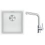 Franke Maris MRG 110-37 zlewozmywak 40x37 cm Fragranite biały polarny z baterią kuchenną Lina chrom (1250687251, 1150693230) zdj.1