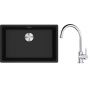 Franke Maris MRG 110-62 zlewozmywak 62x40 cm Fragranite onyx z baterią kuchenną Lina chrom (1250687257, 1150693228) zdj.1