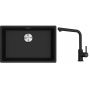 Franke Maris MRG 110-62 zlewozmywak 62x40 cm Fragranite onyx z baterią kuchenną Lina czarny mat (1250687257, 1150712435) zdj.1