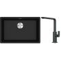 Franke Maris MRG 110-62 zlewozmywak 62x40 cm Fragranite onyx z baterią kuchenną Mythos czarna stal szlachetna (1250687257, 1150550441) zdj.1