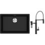 Franke Maris MRG 110-62 zlewozmywak 62x40 cm Fragranite onyx z baterią kuchenną Vital Semi-Pro czarny mat/stal (1250687257, 1200621313) zdj.1