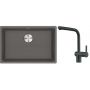 Franke Maris MRG 110-62 zlewozmywak 62x40 cm Fragranite kamienny szary z baterią kuchenną Atlas czarna stal szlachetna (1250687258, 1150550427) zdj.1