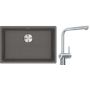 Franke Maris MRG 110-62 zlewozmywak 62x40 cm Fragranite kamienny szary z baterią kuchenną Atlas Neo Sensor stal szlachetna (1250687258, 1150625523) zdj.1