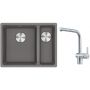 Franke Maris MRG 160-34-15SBR zlewozmywak 52x40 cm Fragranite kamienny szary z baterią kuchenną Atlas stal szlachetna (1250687266, 1150521439) zdj.1