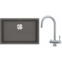 Franke Maris MRG 110-62 zlewozmywak 62x40 cm Fragranite kamienny szary z baterią kuchenną Eos stal szlachetna (1250687258, 1200179979) zdj.1
