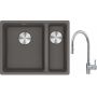 Franke Maris MRG 160-34-15SBR zlewozmywak 52x40 cm Fragranite kamienny szary z baterią kuchenną Eos stal szlachetna (1250687266, 1150590045) zdj.1