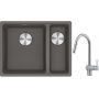 Franke Maris MRG 160-34-15SBR zlewozmywak 52x40 cm Fragranite kamienny szary z baterią kuchenną Leda Neo stal szlachetna (1250687266, 1150590047) zdj.1