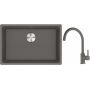 Franke Maris MRG 110-62 zlewozmywak 62x40 cm Fragranite kamienny szary z baterią kuchenną Lina kamienny szary (1250687258, 1150626022) zdj.1