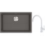 Franke Maris MRG 110-62 zlewozmywak 62x40 cm Fragranite kamienny szary z baterią kuchenną Lina biały polarny (1250687258, 1150626024) zdj.1