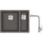 Franke Maris MRG 160-34-15SBR zlewozmywak 52x40 cm Fragranite kamienny szary z baterią kuchenną Sirius Side chrom (1250687266, 1150668280) zdj.1