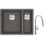 Franke Maris MRG 160-34-15SBR zlewozmywak 52x40 cm Fragranite kamienny szary z baterią kuchenną Pescara L Slide-In chrom (1250687266, 1150538940) zdj.1