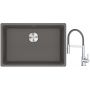 Franke Maris MRG 110-62 zlewozmywak 62x40 cm Fragranite kamienny szary z baterią kuchenną Lina chrom/szary (1250687258, 1150626087) zdj.1