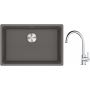 Franke Maris MRG 110-62 zlewozmywak 62x40 cm Fragranite kamienny szary z baterią kuchenną Lina chrom (1250687258, 1150693228) zdj.1
