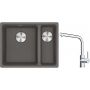 Franke Maris MRG 160-34-15SBR zlewozmywak 52x40 cm Fragranite kamienny szary z baterią kuchenną Lina chrom (1250687266, 1150693230) zdj.1