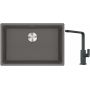 Franke Maris MRG 110-62 zlewozmywak 62x40 cm Fragranite kamienny szary z baterią kuchenną Mythos czarna stal szlachetna (1250687258, 1150550441) zdj.1