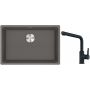 Franke Maris MRG 110-62 zlewozmywak 62x40 cm Fragranite kamienny szary z baterią kuchenną Urban czarny mat (1250687258, 1150627523) zdj.1