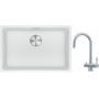 Franke Maris MRG 110-62 zlewozmywak 62x40 cm Fragranite biały polarny z baterią kuchenną Eos stal szlachetna (1250687259, 1200179979) zdj.1