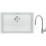 Franke Maris MRG 110-62 zlewozmywak 62x40 cm Fragranite biały polarny z baterią kuchenną Eos stal szlachetna (1250687259, 1150590045) zdj.1